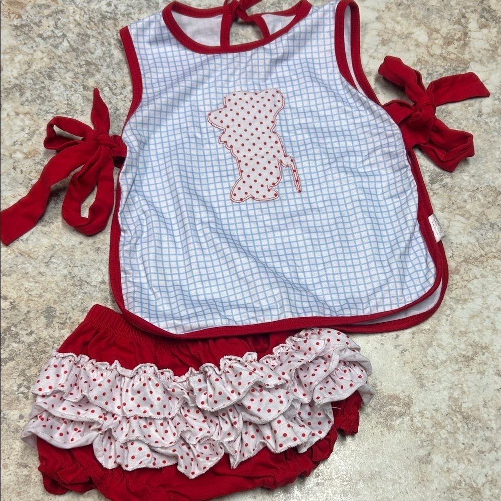 Tater Tot boutique Red and White Polka Dot Bloomer Outfit